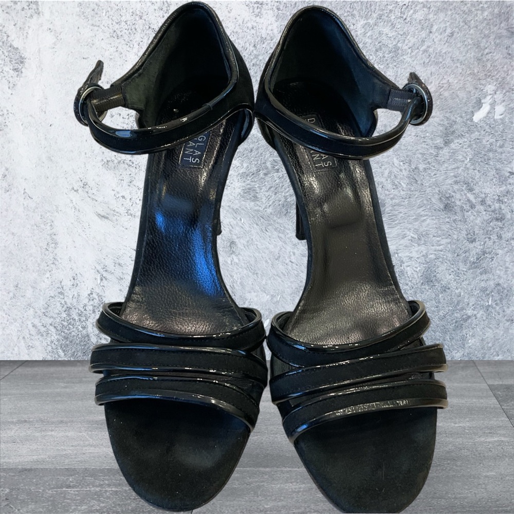 Douglas Hannant Heels Sandals, Black Suede, 3.5” heel, Sz 8 /38.5
Made in Italy